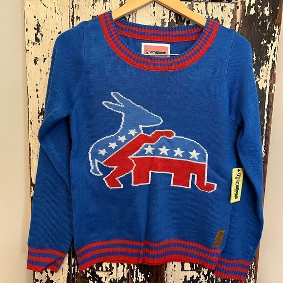 Women’s Tipsy Elves NWT Democratic political sweater.  Size S. - Picture 1 of 10